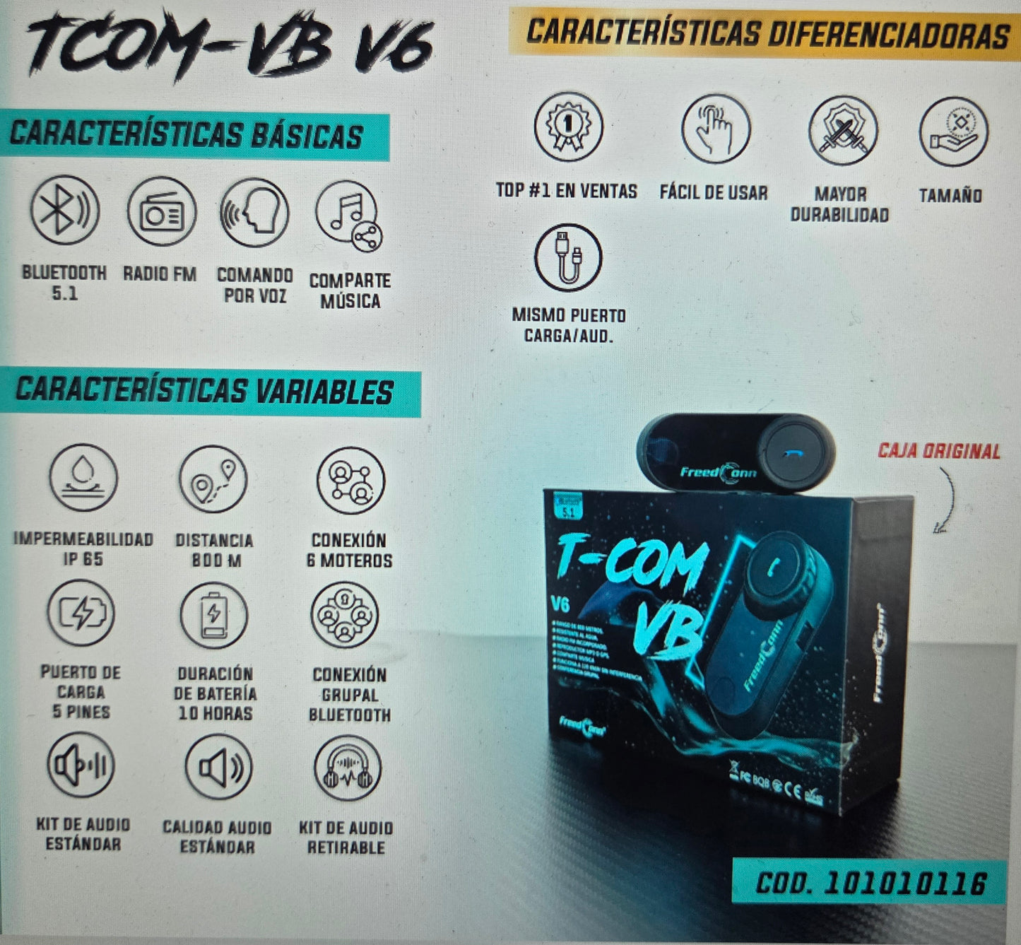 Intercomunicador TCOM- VB V6 Freedconn
